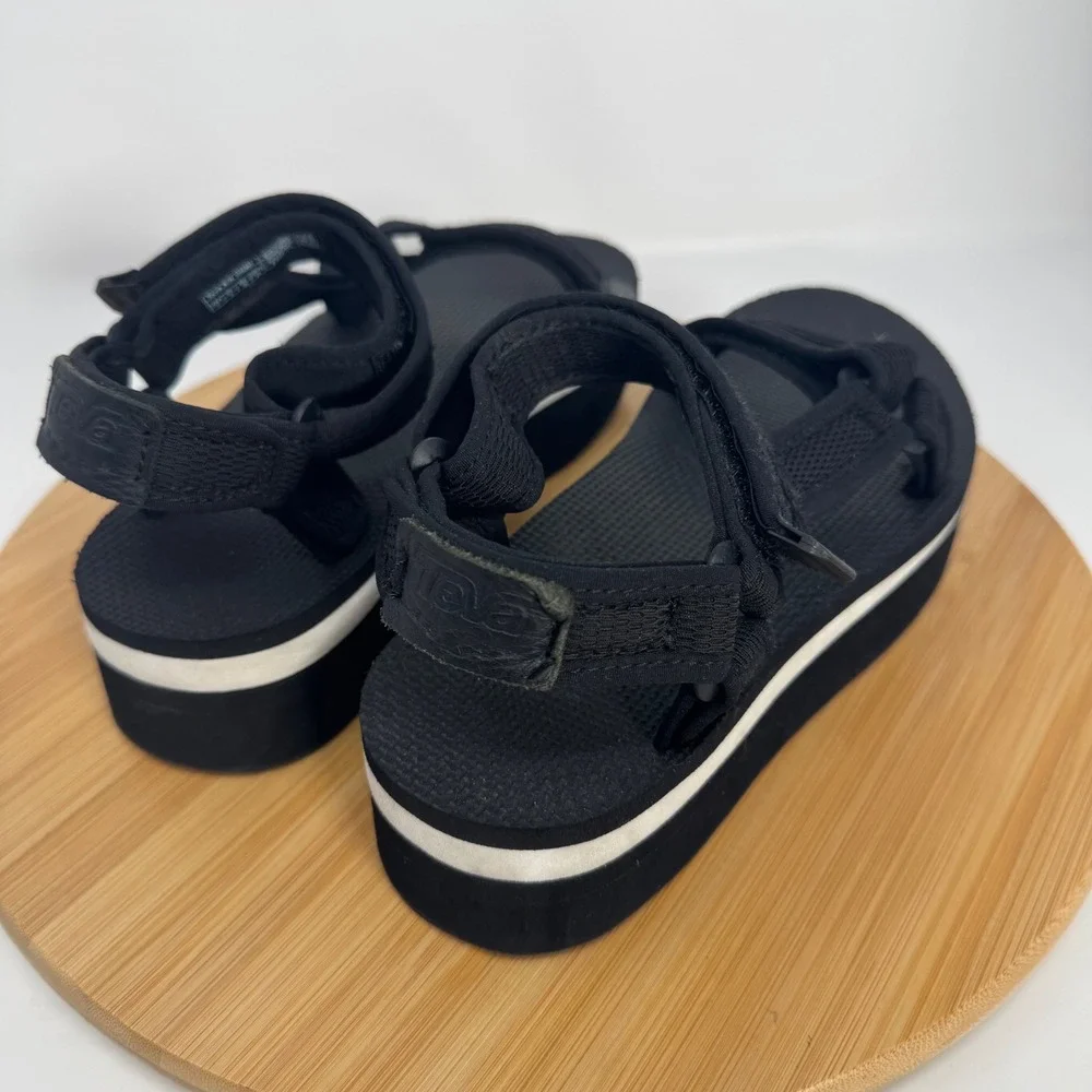 Teva Flatform Universal Mesh Print Black Platform Sandals 1102451 Womens 7 - Picture 8 of 11